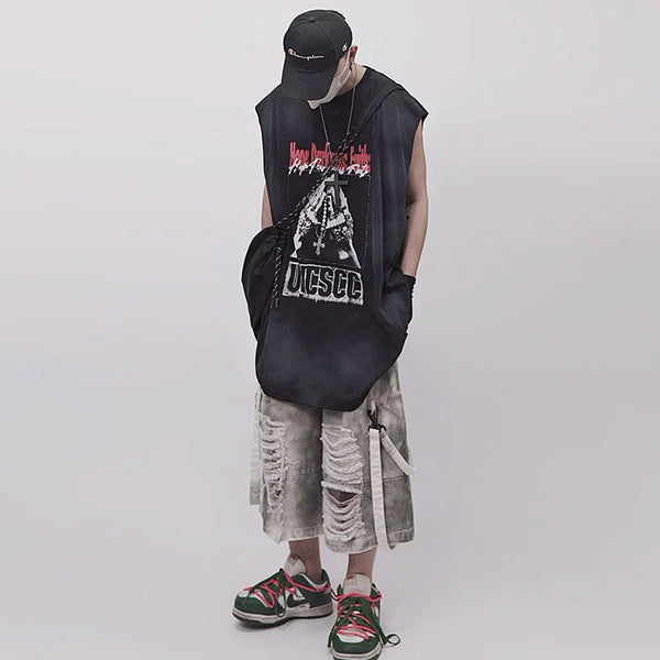 Now-Style Faded Era Sleeve Less Tank T-Shirt alternatif görünüm
