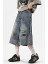 2000s Women's Printed Rinse Denim Shorts
