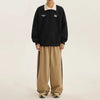 Plush Fold Collar Embroidered Sweatshirt