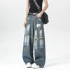 Graphic Color Printed Sleek Faded Denim