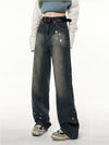 Stellar-Adorned Bell-Leg Denim