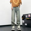 Faded Wide Woven Pattern Denim