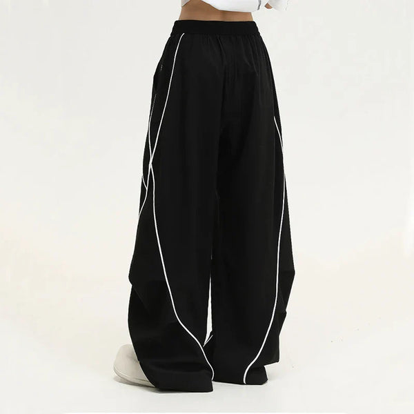 Vintage Wide Leg Çizgili Jogger alternatif görünüm