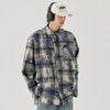 Mens Tie-Dye Vintage Plaid Autumn Top
