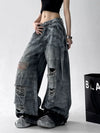 Cyber Grunge Rinse White Relaxed Denim