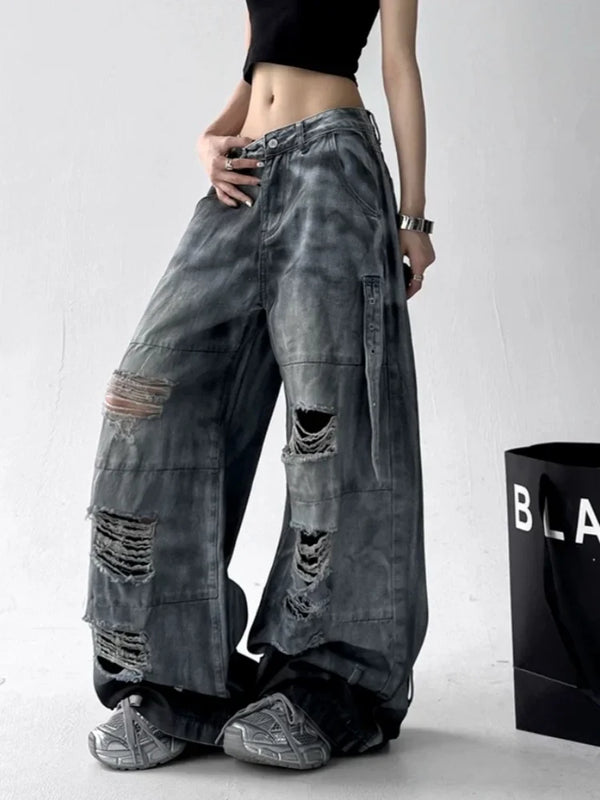 Cyber Grunge Rinse White Relaxed Denim alternatif görünüm