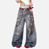 Seoul Style Modern 3D Printed Bell Leg Denim