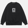 Baskılı Oversize Bisiklet Yaka Sweatshirt, detay görünüm — Navra Wear