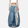 2000s Street Muse Bell-Leg Scarf Denim