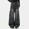 Modern Spliced Bell Leg Utility Denim