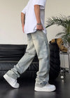 Vintage Baggy Hip-Hop Baskılı Jean Pantolon, detay görünüm — Navra Wear
