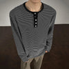 Circa-2000 Horizontal-Lines Breasted Long-Sleeved T-Shirt