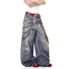 Seoul Style Modern 3D Printed Bell Leg Denim