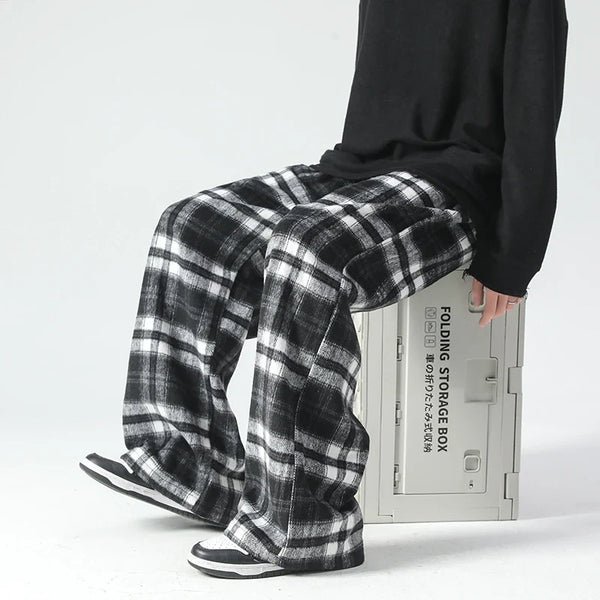 Wide Leg Ekose Jogger alternatif görünüm