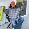 Cool Retro Plaid Oversized Long Top