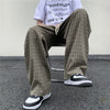 Plaid Ease Straight Wide-Leg