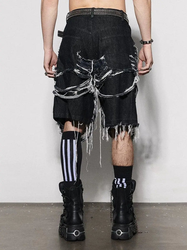 Metro 2000s Heritage High-Rise Black Denim Shorts alternatif görünüm
