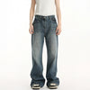 Sequin Mosaic Wornout Burr Edge Denim