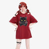 Red No-Rules Minimal Print All-American Style T-Shirt