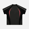 Sleeve Short Collar Crew-Neck Paneled Contrast T-Shirt