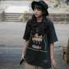Faded Era Distress-Washed Psychedelic Figure Patterned T-Shirt