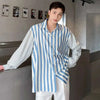 Satin Splice Stripe Fine Long Shirt
