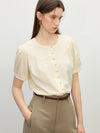 Neck Round Style French Elegant Cardigan