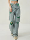 High-Rise Bell Leg Faded Torn Denim