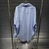 Toon Stripe Lapel Relaxed Womens Top