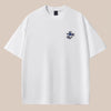 Heat-Wave Phoenix Embroidery Off-Duty O-Neck Cotton T-Shirt