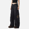 Metro Dark Blue 2000s Wash Bell Leg Utility Denim