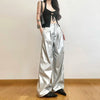 Silver Hip-Hop Leather Trousers