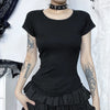 Noir Darkwave Sheer Mesh Backless T-Shirt
