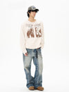 Archive Patterned Long Sleeve Hip Hop T-Shirt