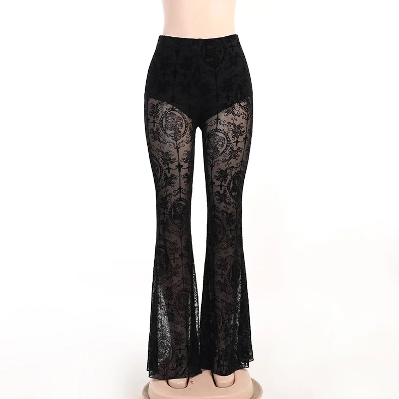 Velvet Mesh Gothic Trousers