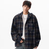Plaid Drawstring Hood Easy Shirt