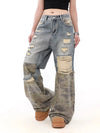 Heritage Rinse Blue Torn Relaxed Denim