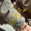 Çiçek Desenli Jean Gömlek, arka görünüm — Navra Wear