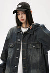 Raw Neckline Relaxed Denim Jacket