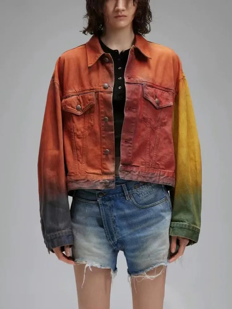 2000s Faded Cropped Denim Jacket