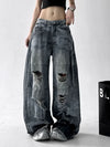 Cyber Grunge Rinse White Relaxed Denim