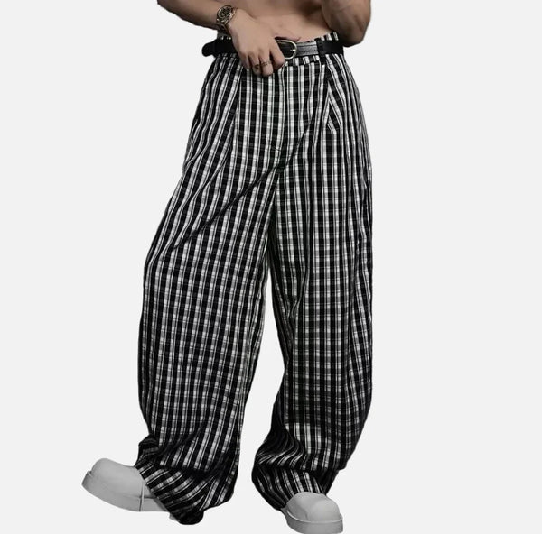 Autumn Plaid Straight Trousers
