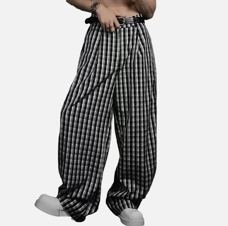 Autumn Plaid Straight Trousers