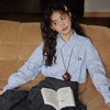 Embroidered Stripe Classic Chic Blouse