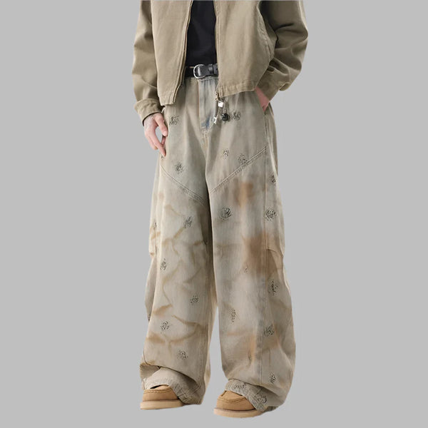 Heritage Graphic Relaxed Relaxed Bell Leg Denim alternatif görünüm