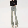 Vintage Yüksek Bel İspanyol Paça Jean Pantolon, stil görünüm — Navra Wear