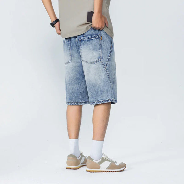 Breezy Band Denim Shorts alternatif görünüm