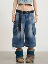 Heritage Cozy Drawstring Utility Denim Shorts