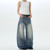 Heritage Rinse Blue Textured Wide Denim