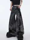 2000s Heritage Black Cyber PU Leather Denim